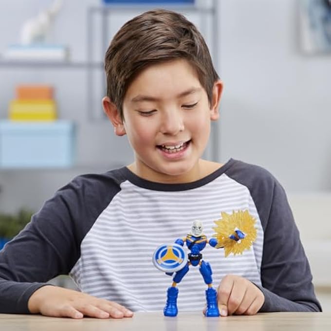 Bandai MARVEL BEND AND FLEX ACTION FIGURE TOY, 6-INCH FLEXIBLE TASKMASTER, INCLUDES ACCESSORY, AGES 4 AND UP - Image 4